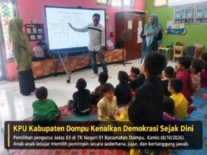 KPU Perkenalkan Demokrasi Sejak Dini di TK Negeri 01 Dompu