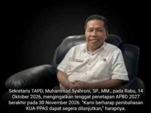 Ditunggu Tenggat APBD 2027, TAPD dan Banggar Silang Pendapat